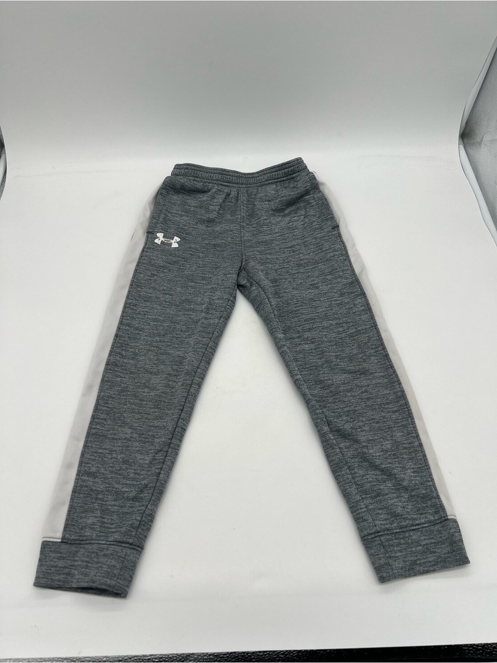 Under Armour Boys Gray Fleece Sweatpants Drawstring Sz 6